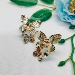Golden Glimmer Butterfly Earrings